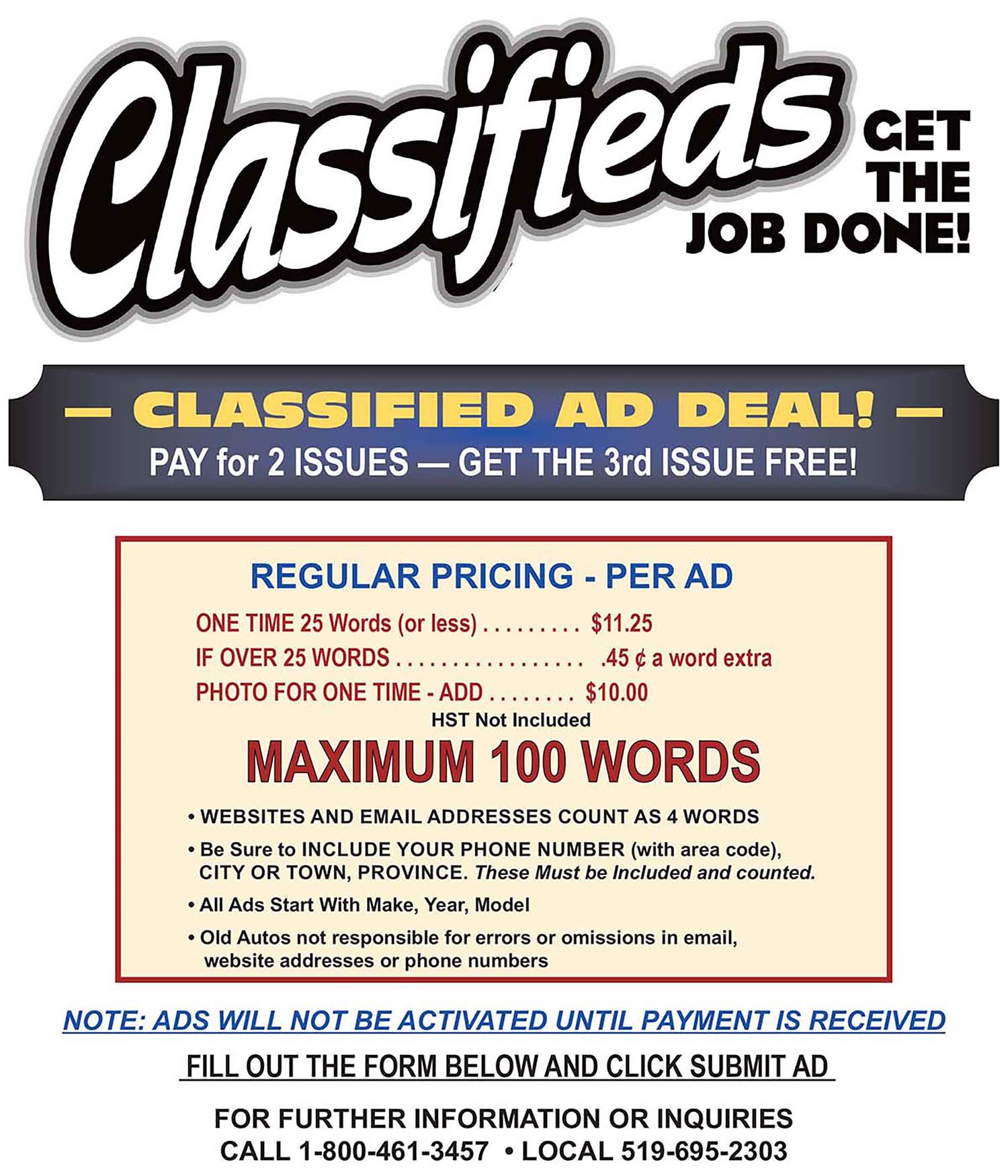 Classified Ad Pricing 2024